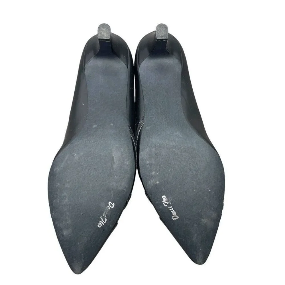 Easy Street Womens Alive@5‎ Black Black Glitter Dance Flex Heel Pump Size 7.5